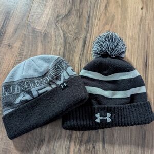 Under Armour Kids' Black and Gray Beanie Duo